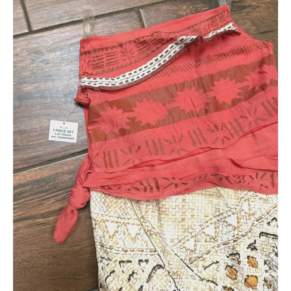 Disney Moana Dress Girls 6/7 Princess Cosplay Costume Dress Up NWT - Picture 6 of 9